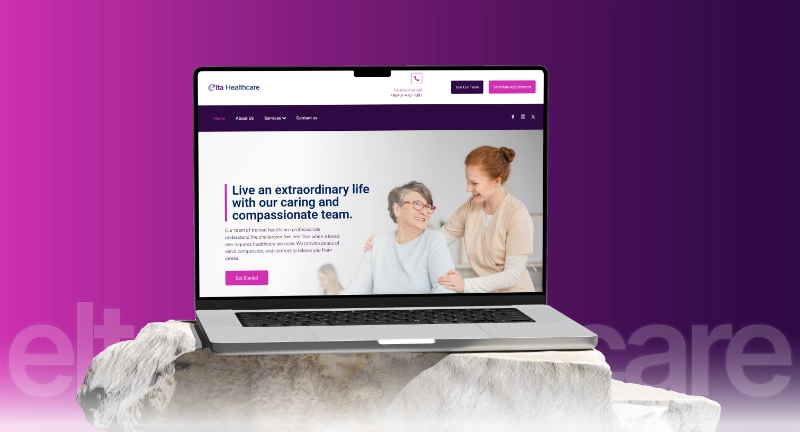 Website design project for a healthcare business, Elta Healthcare developed by Kaltech Consultancy
