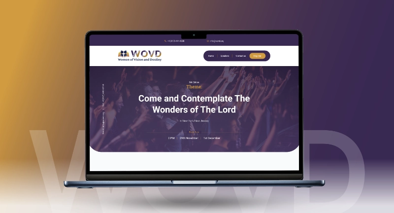Website design project for a Christian non-profit business, Women of Vision and Destiny WOVD developed by Kaltech Consultancy